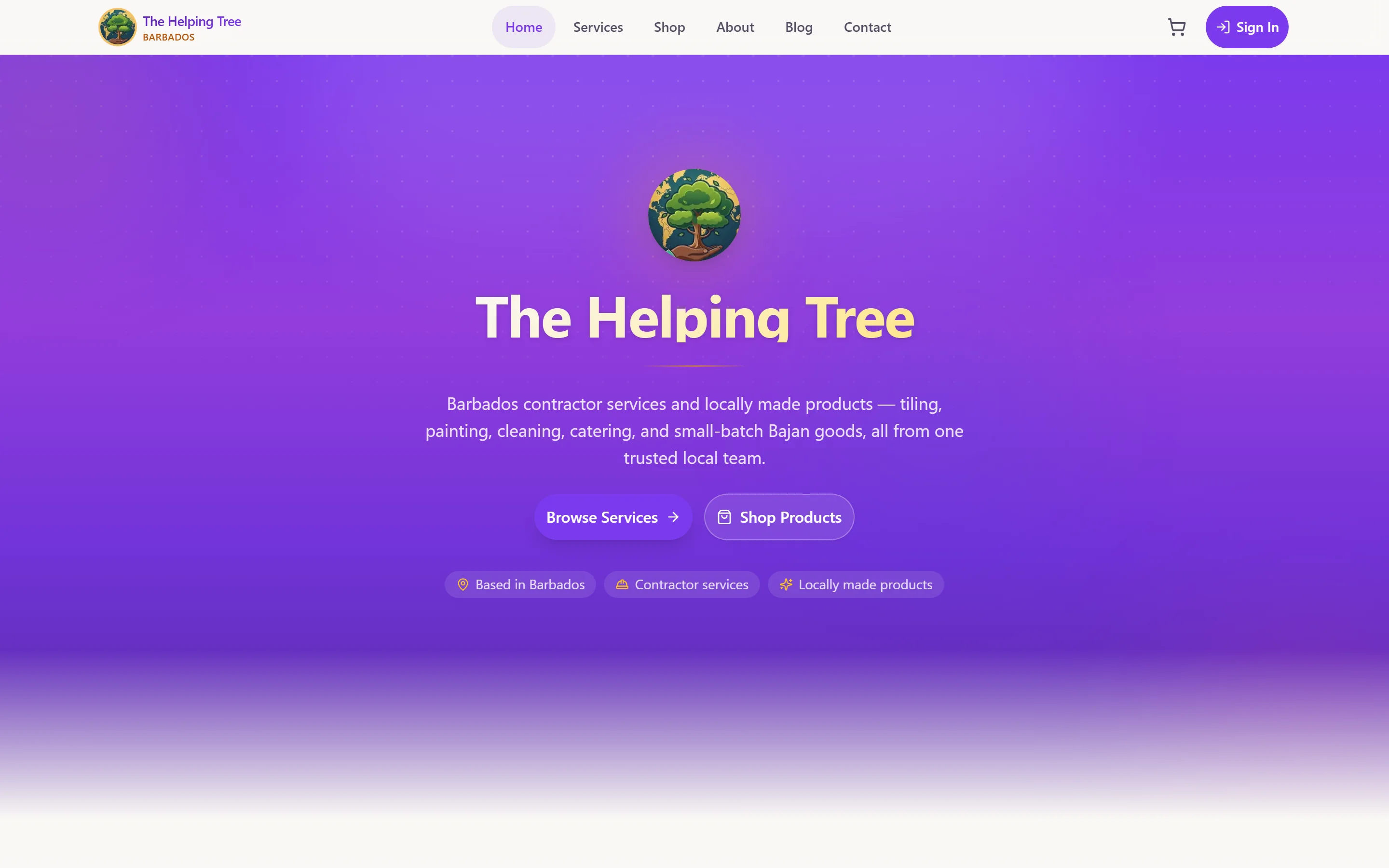 Contractor services hub screenshot